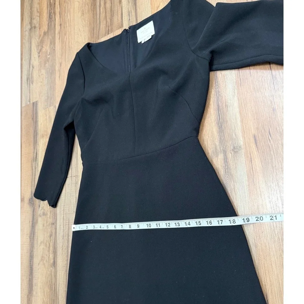 Kate Spade New York Black Scallop Hem Fit & Flare Dress Size 6